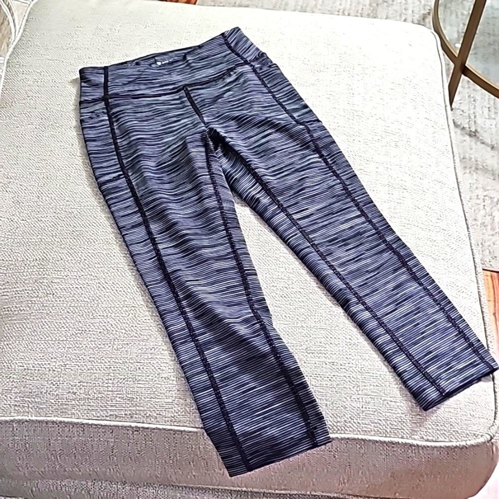 Tek Gear Workout leggings High rise cropped blk/wht xs